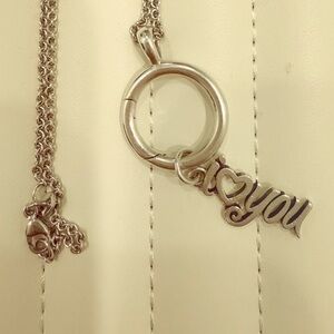 James Avery long Silver Love Pendant Charm Necklace